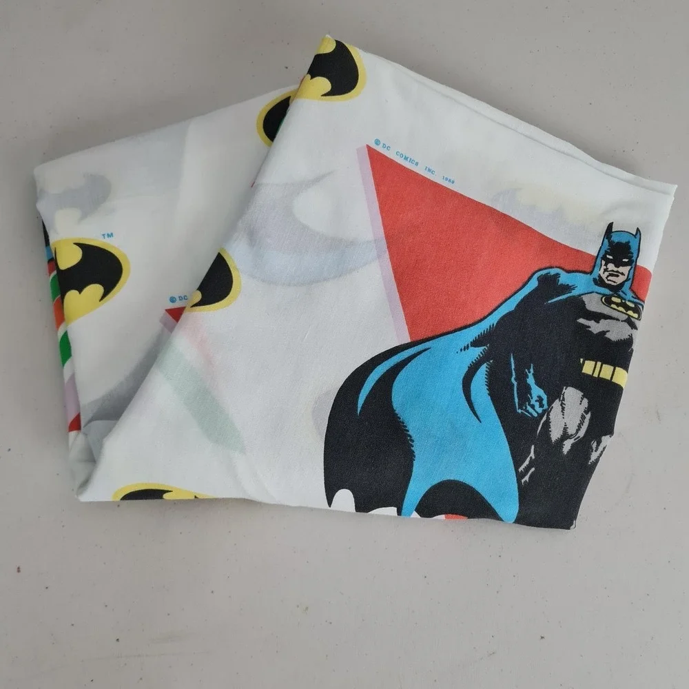 Vintage The Bibb Co Batman Twin Flat Sheet DC Comics 1989 USA Bedding 80s Kids